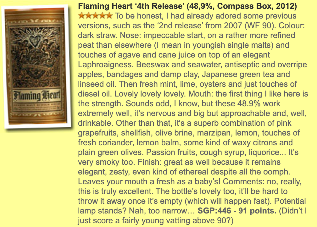 Whisky compass box heart flaming, 4th , whiskyfun