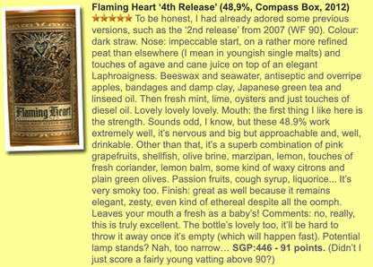 Whisky compass box heart flaming, 4th , whiskyfun