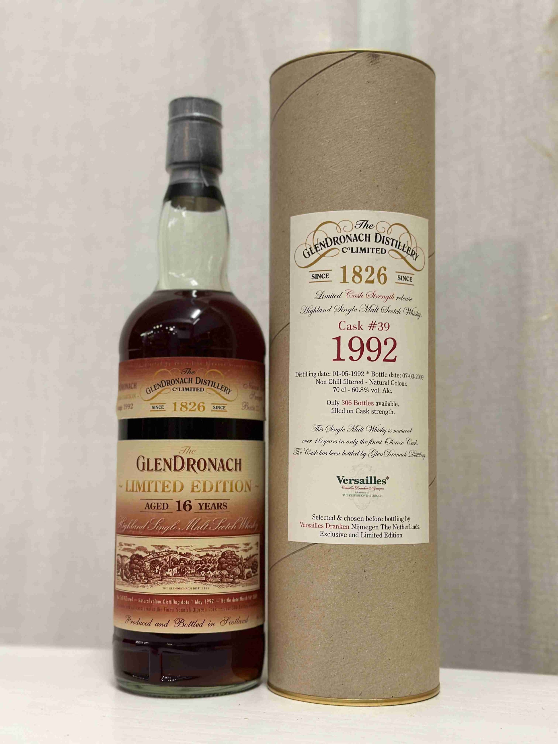 Glendronach - 16YO, 1992/2009, #39, 60.8% Type : Single malt whisky,2