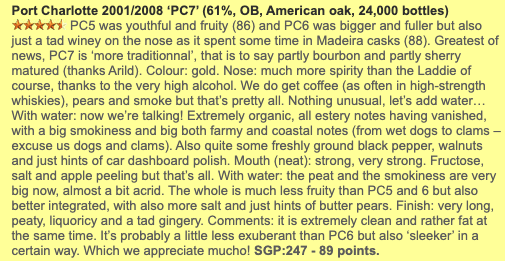 Port Charlotte - 7YO, 2001/2008, PC7, 61% - Whisky, whiskyfun