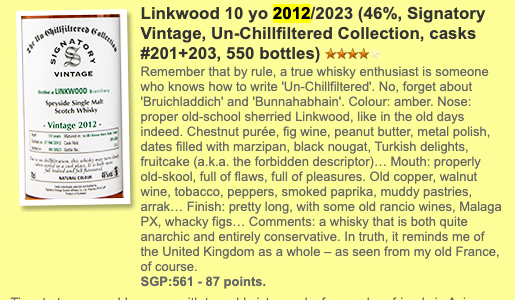 SV Linkwood - 10YO, 2012/2023, 46.0% - Whisky. whiskyfun