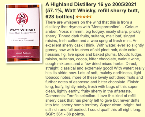 Watt Whisky Secret Highland (Glenmorangie) Type : Single malt whisky, whiskyfun