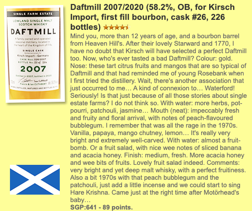 Daftmill - 12YO, 2007/2020, 58.2% Type : Single malt whisky, whiskyfun