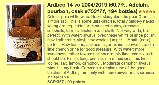 Adelphi Ardbeg 14YO, 2004/2019, 700171, 60.7% (WF90) (分現金/信用卡價) - 蘇格蘭威士忌