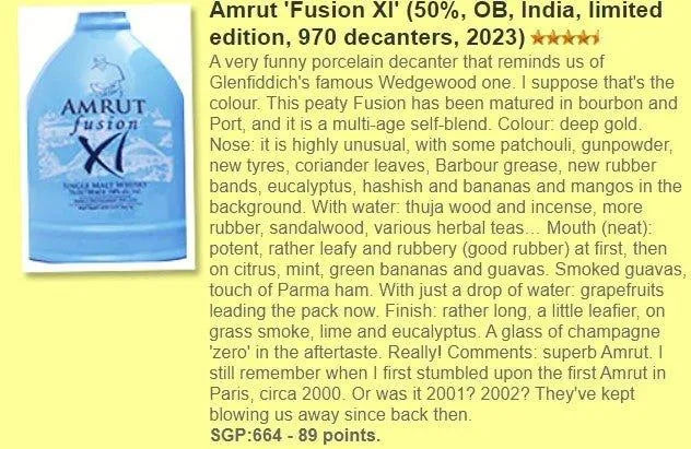 Amrut - Fusion XI, 2022, Batch 01, 50% (WF89) (分現金/信用卡價) - Indian Whisky