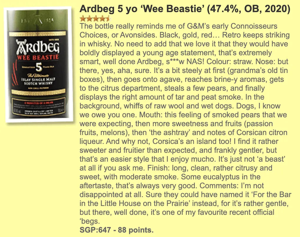 Ardbeg - 5YO, Wee Beastie, 47.4% - Scotch Whisky