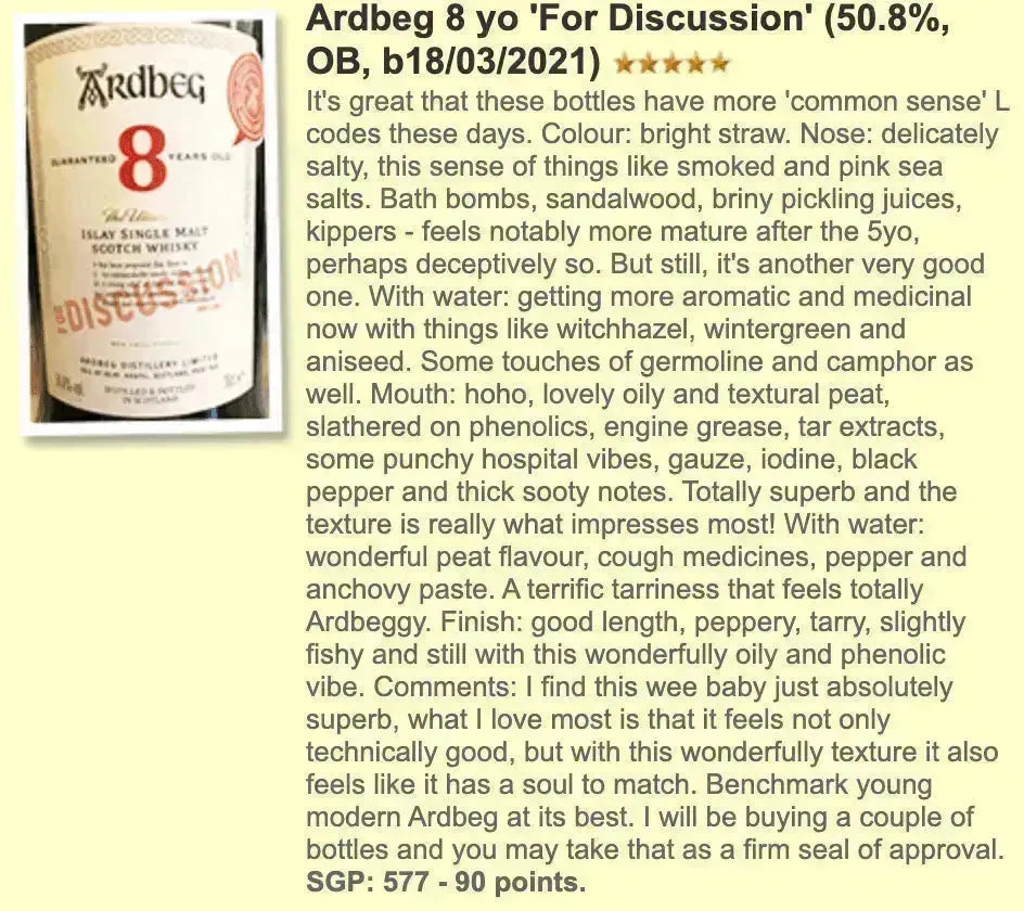 Ardbeg - 8YO, Committee Release, 2022, 50.8% - Scotch Whisky