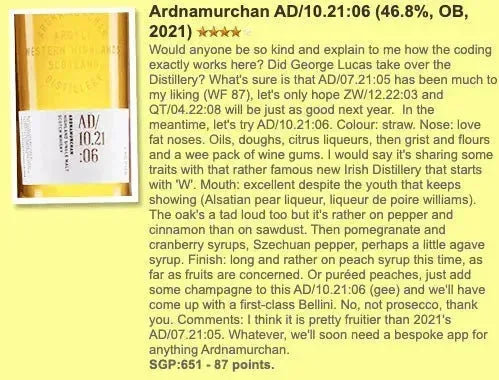 Ardnamurchan - AD/10.21:06, 46.8% (WF87) - Scotch Whisky