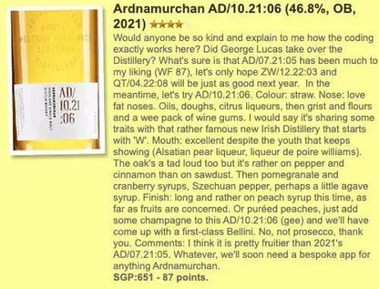 Ardnamurchan - AD/10.21:06, 46.8% (WF87) - Scotch Whisky