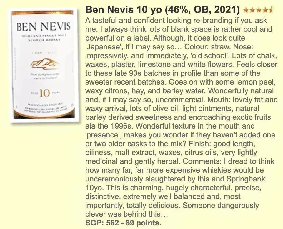 Ben Nevis - 10YO (New Design), 46% - Scotch Whisky