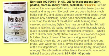 Benriach - 20YO, 1994/2014, #806, 54.6% (WF90) (分現金/信用卡價) - Scotch Whisky