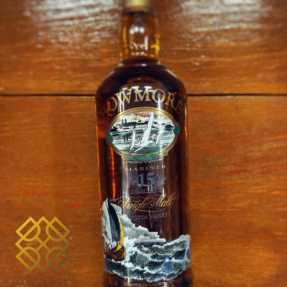 Bowmore - 15YO, Mariner, 1990s, Glass Printed Label, 43% - 蘇格蘭威士忌