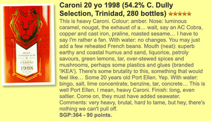 C. Dully Caroni - >20YO, 1998, 54.2% (WF90) - Rum