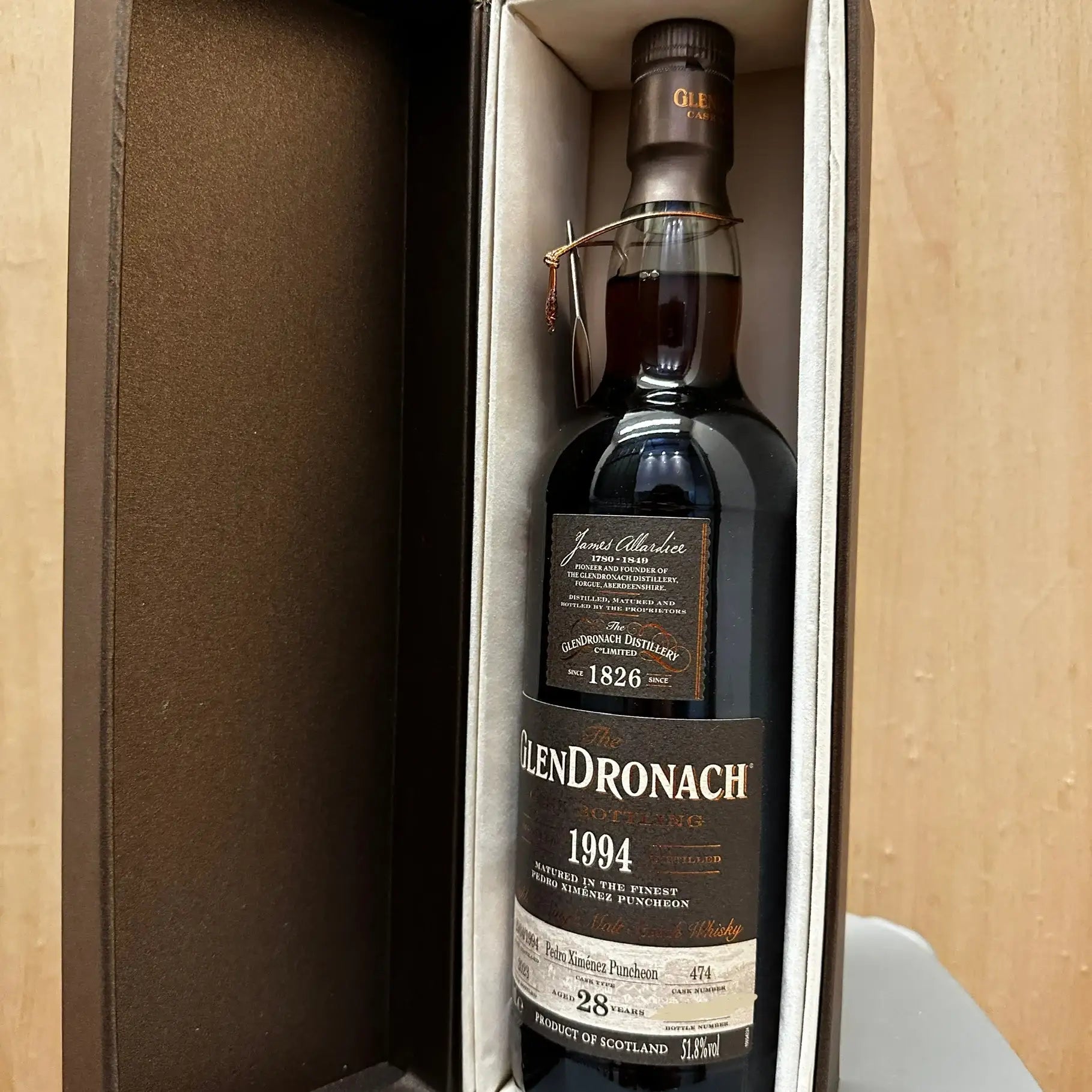 C10077 - Glendronach 28YO, 1994/2023, #474, 51.8% (WF92) (WB90.44) - 
