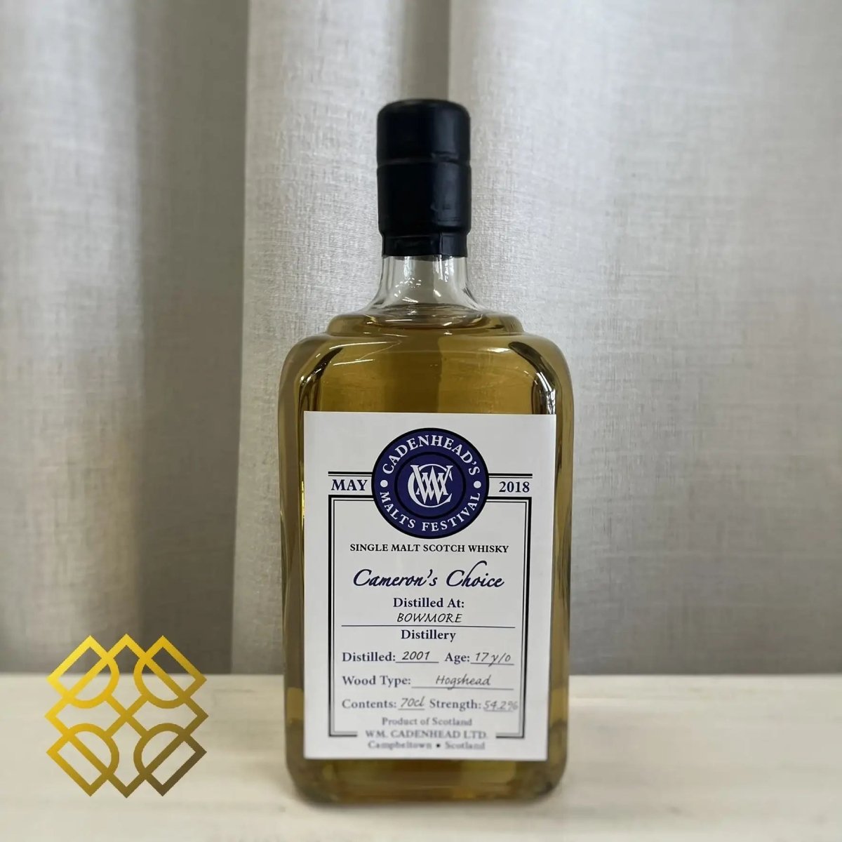 Cadenhead's Bowmore - 17YO, 2001/2018, Cameron's Choice, 54.2% (WF91) (分現金/信用卡價) - Scotch Whisky