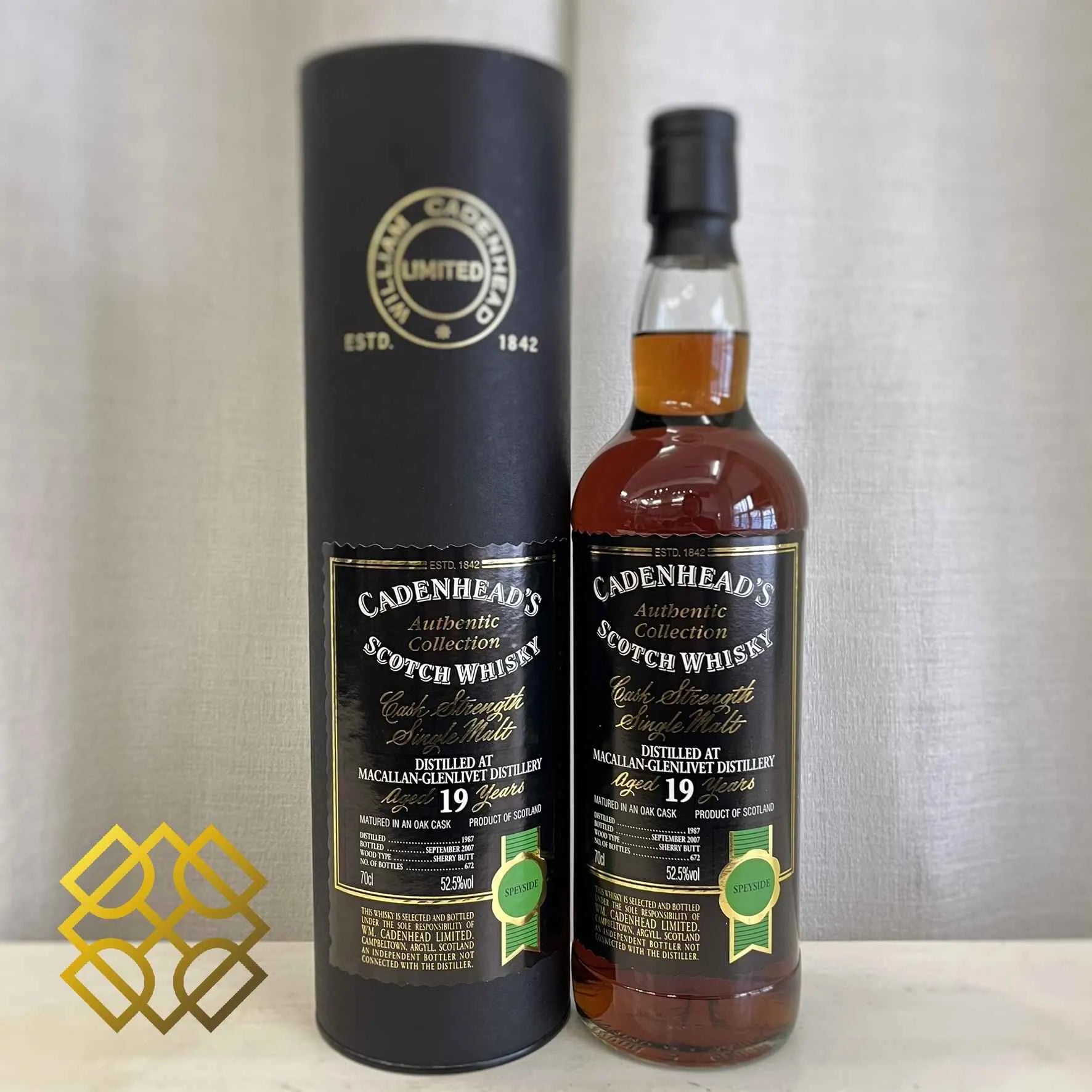 Cadenhead's Macallan - 19YO, 1987/2007, Sherry Butt, 52.5% (WB87.36) (分現金/信用卡價) - Scotch Whisky