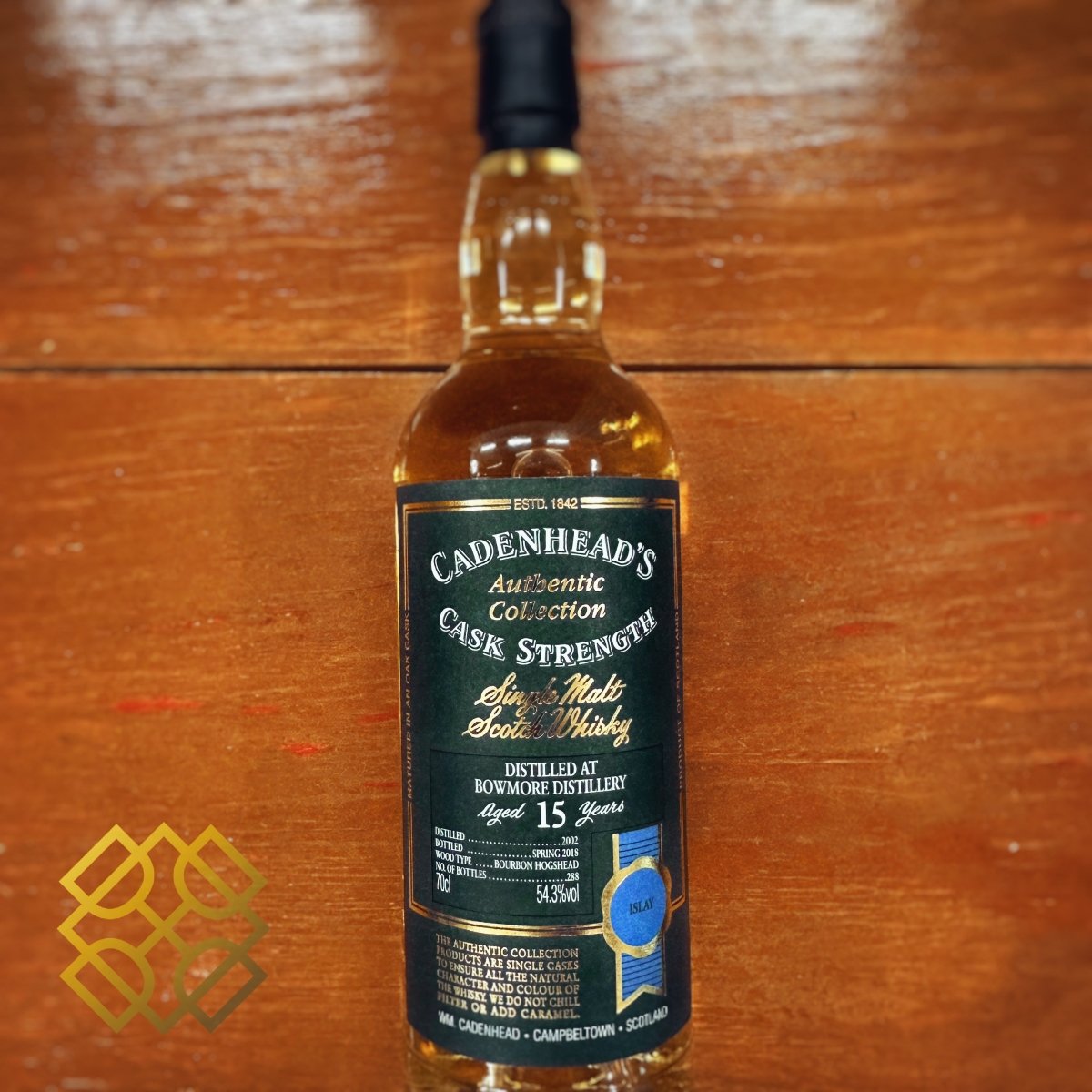 Cadenhead's Bowmore 15YO, 2002/2018, Authentic Collection, 54.3% (WF92) (分現金/信用卡價) - 蘇格蘭威士忌