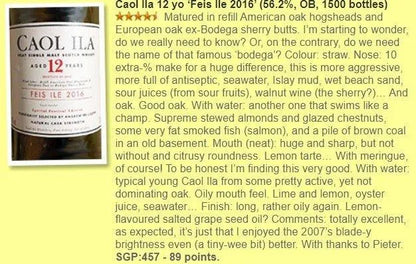 Caol Ila - 12YO, 2016, Feis Ile 2016, 56.2% (WF/WN89) - Scotch Whisky