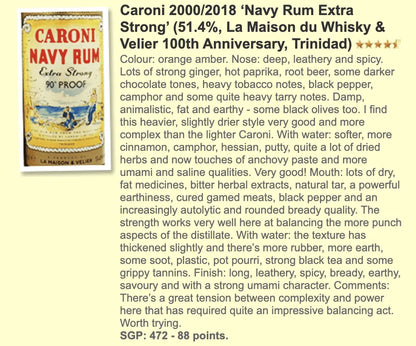 Caroni - Navy Rum, Extra Strong, 18YO , 100th anniversary, 51.4% (WF88) - Rum