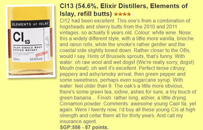 Elements of Islay - Cl13 54.6% (WF87) - Scotch Whisky