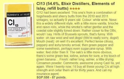 Elements of Islay - Cl13 54.6% (WF87) - Scotch Whisky