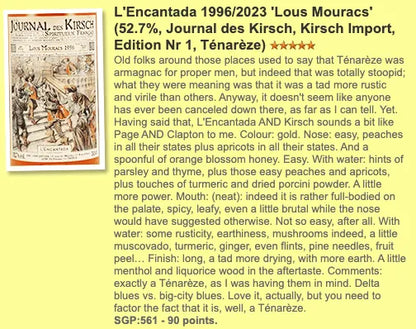 Encantada Domaine Lous Mouracs - 27YO, 1996/2023, Journal Des Kirsch #1, #22, 52.7% (WF90) - Armagnac