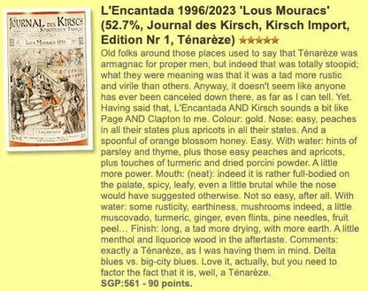 Encantada Domaine Lous Mouracs - 27YO, 1996/2023, Journal Des Kirsch #1, #22, 52.7% (WF90) - Armagnac