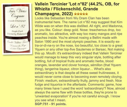 Famille Vallein Tercinier - ~40YO Cognac, Lot 82, 44.2% (WF91) - Cognac