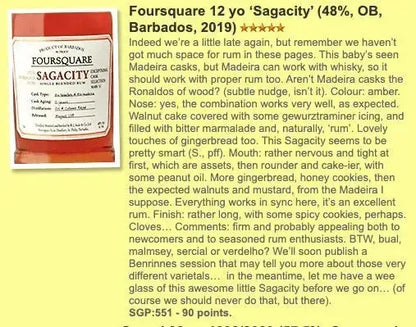 Foursquare - 12YO, 2019, Sagacity, Mark XI, 48% (WF 90) - Rum