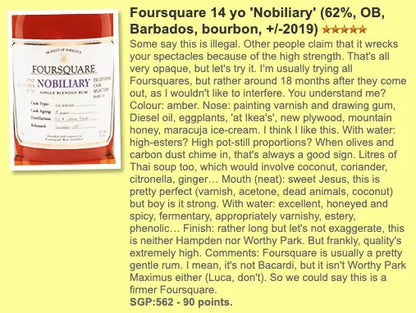 Foursquare - 14YO, 2019, Nobiliary, Mark XII, 62% (WF 90) - Rum