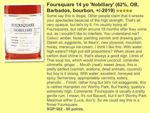 Foursquare - 14YO, 2019, Nobiliary, Mark XII, 62% (WF 90) (分現金/信用卡價) - Rum