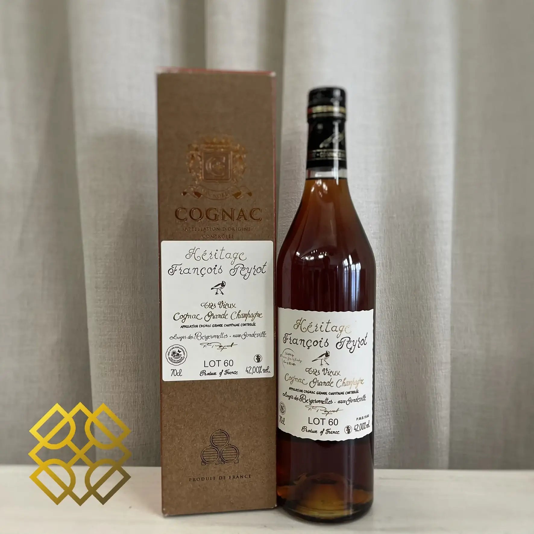 Francois Peyrot - Lot 60, Heritage, Hors d'Age, 42% (分現金/信用卡價) - Cognac