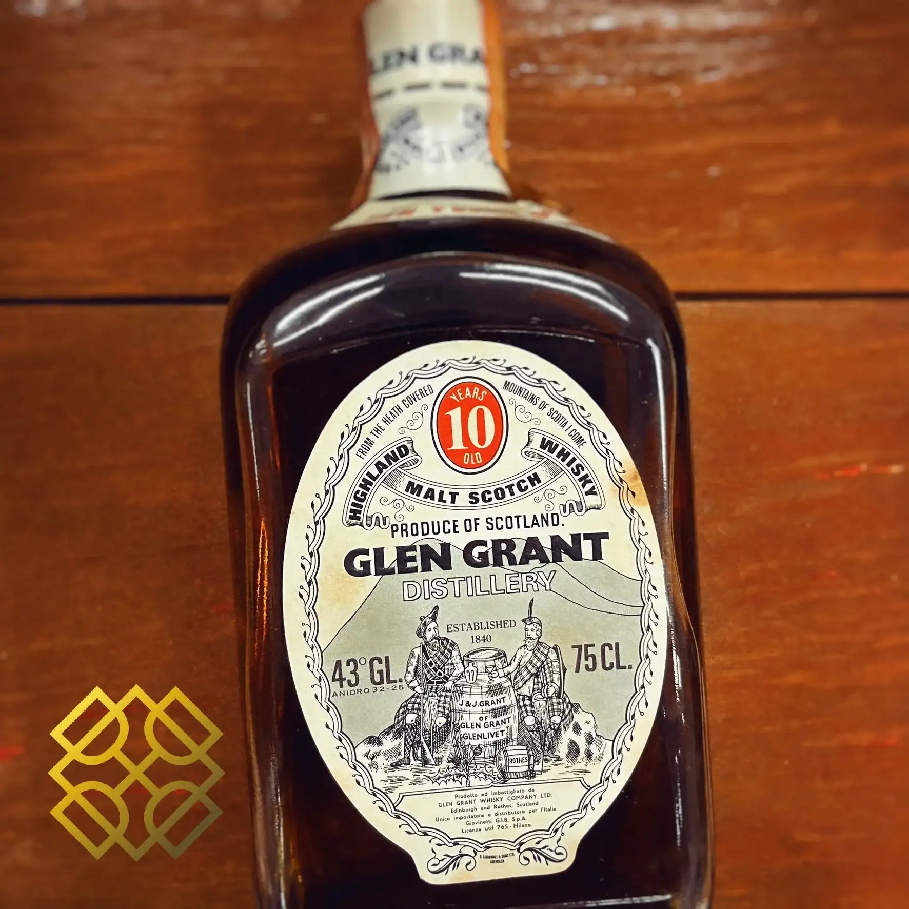 Glen Grant - 10YO, 1970s, by Giovinetti, G.I.B. S.p.A. Milano, 43% (分現金/信用卡價) - Scotch Whisky