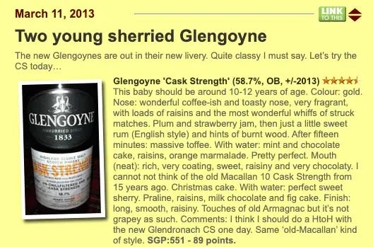 Glengoyne - Cask Strength, Batch 001, 1000ml, 58.7% (WF89) (分現金/信用卡價) - Scotch Whisky