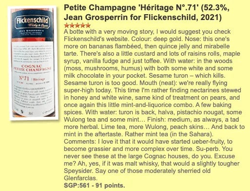 Grosperrin - N°71, ~50YO, 1971/2021, Petite Champagne, 52.3% (WF91) - Cognac