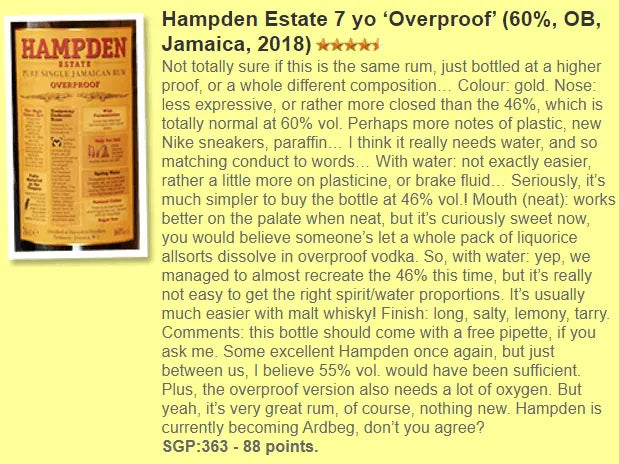 Hampden - 8YO Overproof, 60% (WF88) - Rum