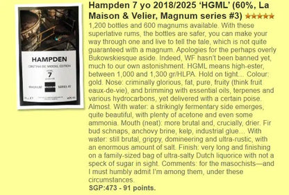 Hampden DOK - 7YO, 2018, HGML Magnum Series#3, 60.0% (WF91) (分現金/信用卡價) - Rum