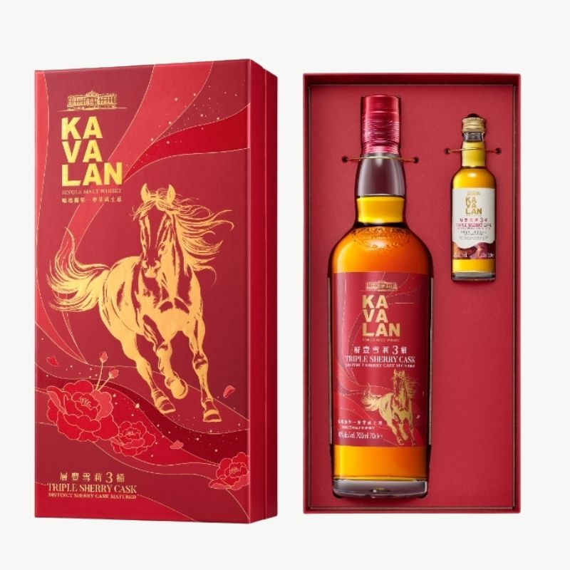 Kavalan (噶瑪蘭) Sherry triple Cask, 40% (馬年禮盒700ml + 50ml) - 台灣威士忌