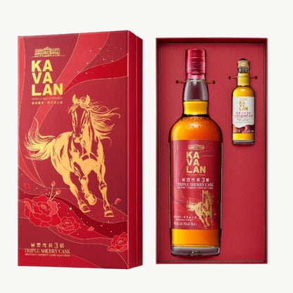 Kavalan (噶瑪蘭) Sherry triple Cask, 40% (馬年禮盒700ml + 50ml) - 台灣威士忌