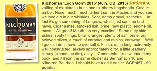 Kilchoman - Loch Gorm 5YO, 2010/2015, 46.0% (WF90) - Scotch Whisky