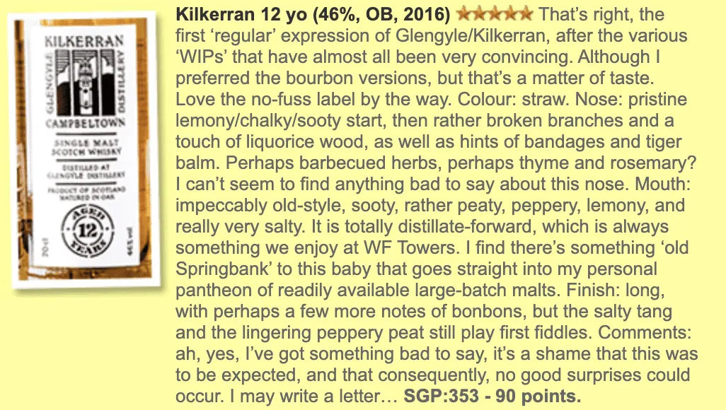 Kilkerran - 12YO, 46%, 2020 (WF90) - Scotch Whisky