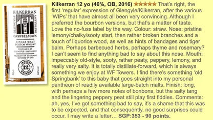 Kilkerran - 12YO, 46%, 2020 (WF90) - Scotch Whisky