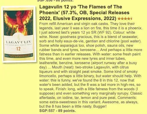 Lagavulin - 12YO, 2022 Special Release, 57.3% (WF89) - Scotch Whisky