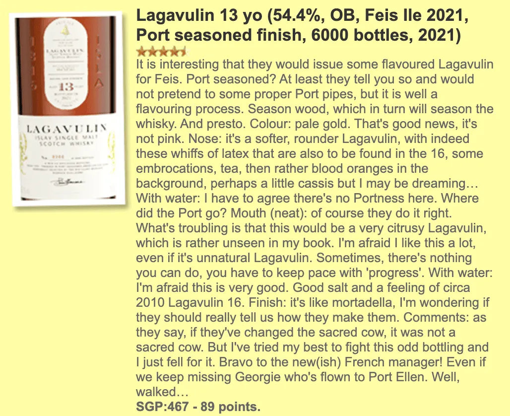 Lagavulin - 13YO Feis Ile 2021, 56.1% (WF89) - Scotch Whisky