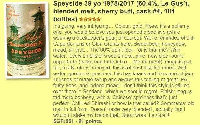 Le Gus't Speyside - 39YO, 1978/2017, #4, Sherry Cask, 60.4% (WF91) (分現金/信用卡價) - Scotch Whisky