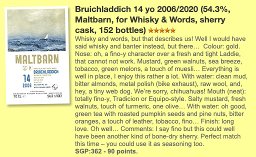 Maltbarn Bruichladdich 14YO, 2006/2020, 159, 54.3% (WF90) (分現金/信用卡價) - 蘇格蘭威士忌