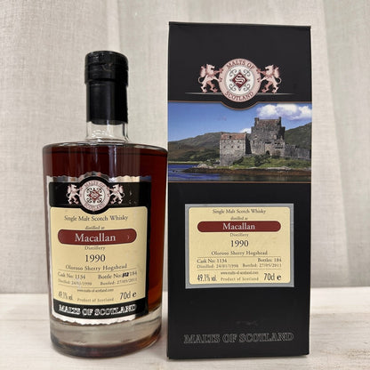Malts of Scotland Macallan ~21YO, 1990/2011, 1134, Oloroso Sherry Hogshead, 49.1% (WF87) (分現金/信用卡價) - 蘇格蘭威士忌
