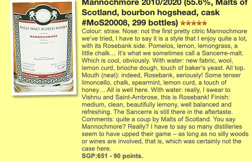 Malts of Scotland Mannochmore, 2010/2020, MoS 20008, 55.6% (WF90) - 蘇格蘭威士忌