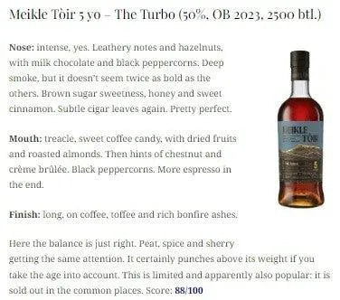 Meikle Toir (GlenAllachie) - 5YO, 2023, The Turbo, 50% (WF, WN88) - Scotch Whisky