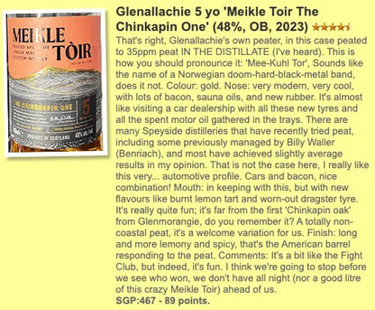 Meikle Toir (GlenAllachie) - 5YO, Chinquapin One, Peated, 48% (WF89) - Scotch Whisky